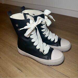 Black and White High-Top Sneakers
